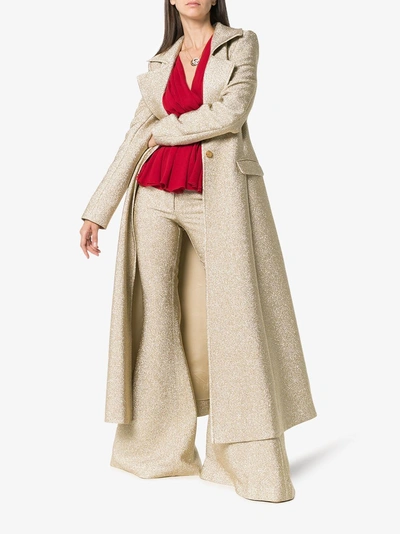 Shop Rosie Assoulin Flared Trousers In Metallic