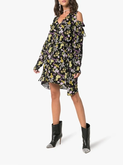 Shop Magda Butrym Silk Trento Floral Print Dress In Black