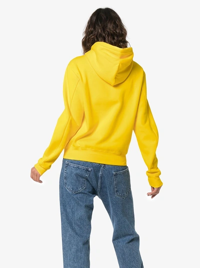 Shop Gmbh Logo Embroidered Hoodie In Yellow/orange