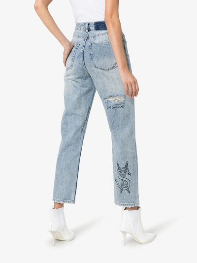 Shop Ksubi Chlo Wasted High Waist Jeans In Blue