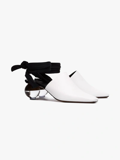 Shop Neous Leather Brough 55 Ball Heel Mules In White