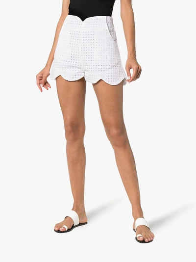 Shop Paper London Fraise Cotton Shorts In White