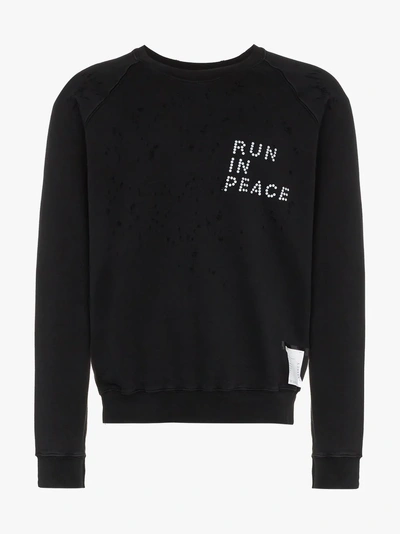 Shop Satisfy Run In Peace Sweatshirt In Black