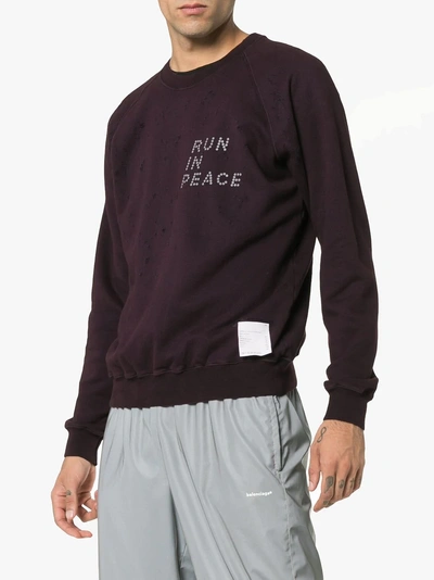 Shop Satisfy Run In Peace Sweatshirt In Pink/purple