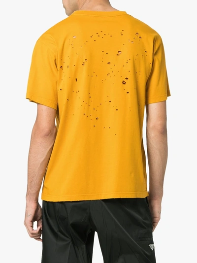 Shop Satisfy Marathon Virgin Cotton T-shirt In Yellow/orange