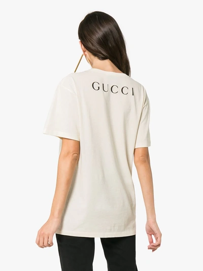 Shop Gucci Oversize T-shirt With Movie Print In White