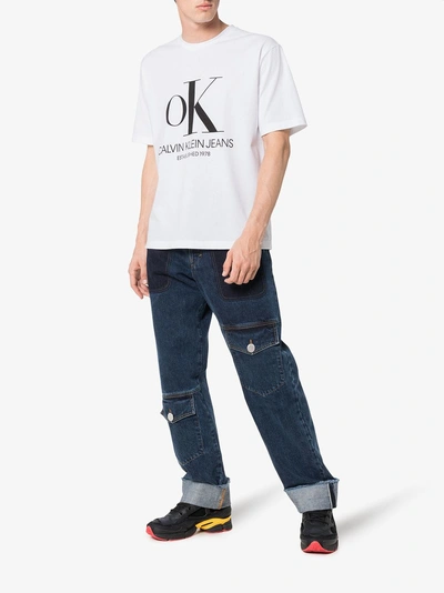 Shop Calvin Klein Jeans Est.1978 Calvin Klein Jeans Est. 1978 Ok Modernist Logo T-shirt In White