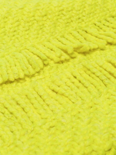 Shop Aessai Yellow Oversized Frayed Wool Blanket Scarf In Yellow/orange