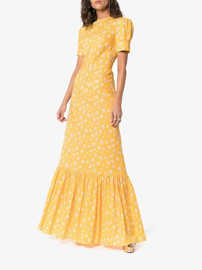 Shop The Vampire's Wife Floral Maxi Dress In Yellow/orange