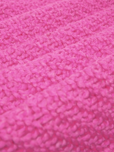 Shop Aessai Bright Pink Oversized Frayed Wool Blanket Scarf In Pink/purple