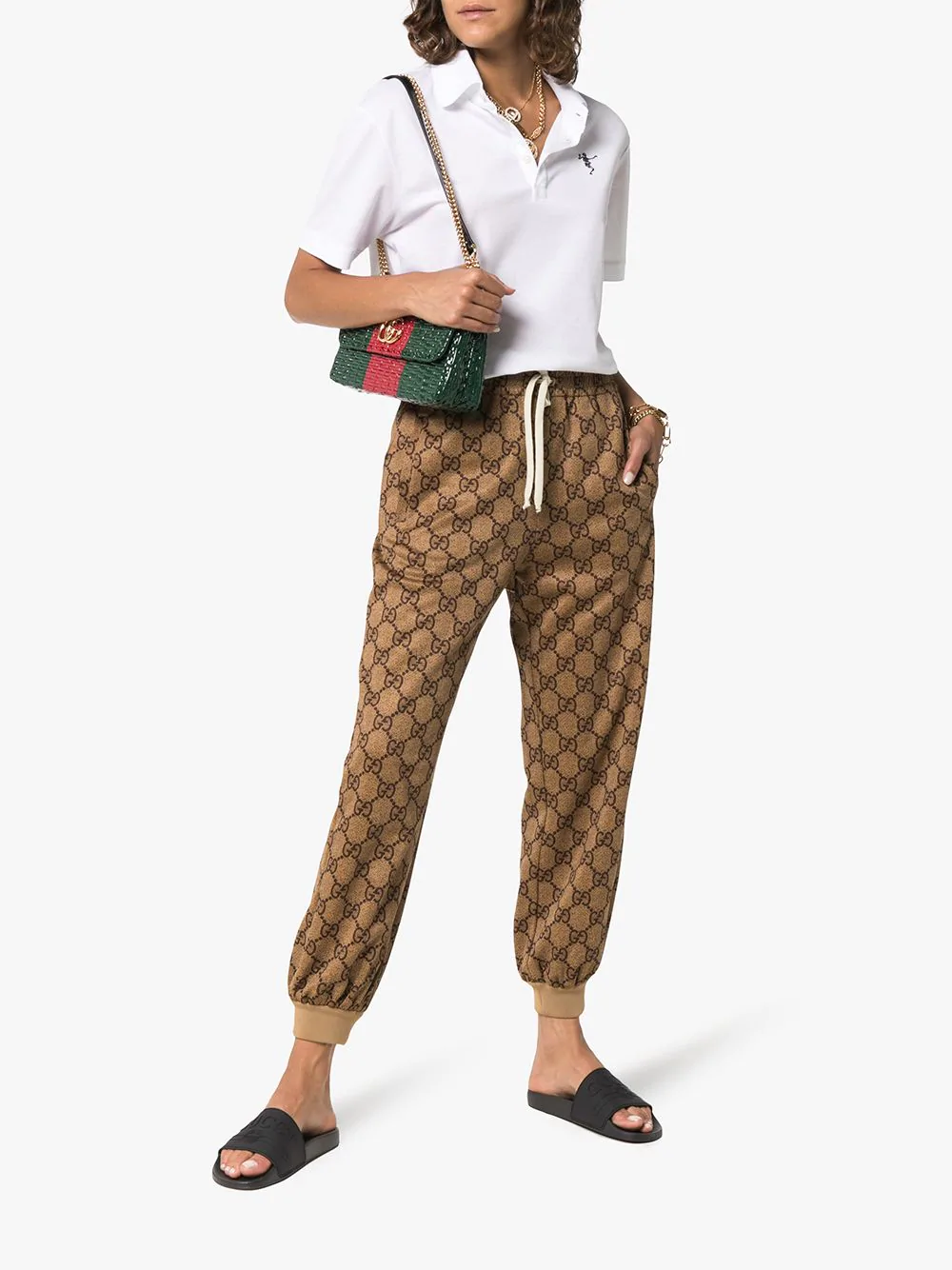 pursuit logo slide sandal gucci