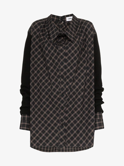 Shop Ambush Nobo Check Shirt In Grey