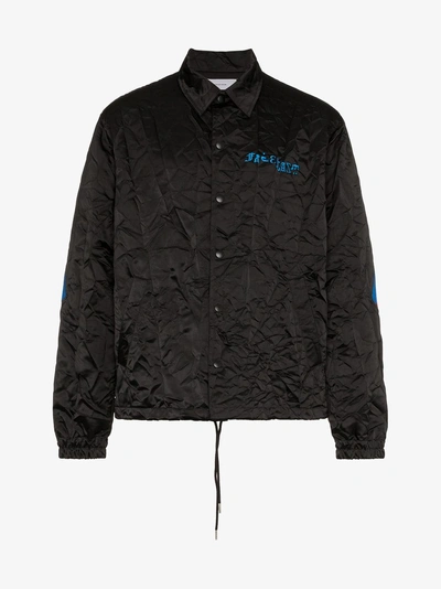 Shop Facetasm Logo Creased Jacket In Black