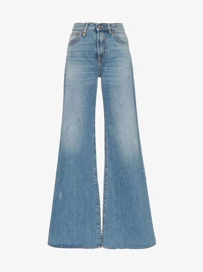 Shop R13 Holly Wide Leg Jeans In Blue