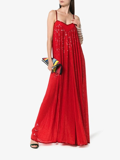 Shop Ashish Sequin Embellished Jumpsuit In Red