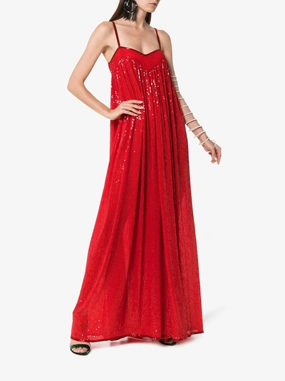 Shop Ashish Sequin Embellished Jumpsuit In Red
