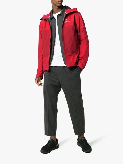 Shop Arc'teryx Red Beta Sl Hybrid Hooded Jacket