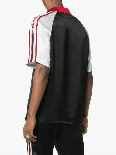 Shop Gucci Acetate Bowling Shirt With  Stripe In Black