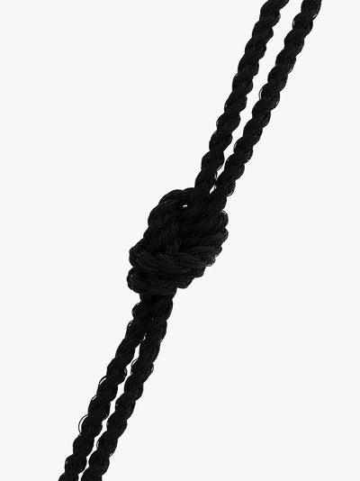 Shop Saint Laurent Tassel Wrap Necklace In Black