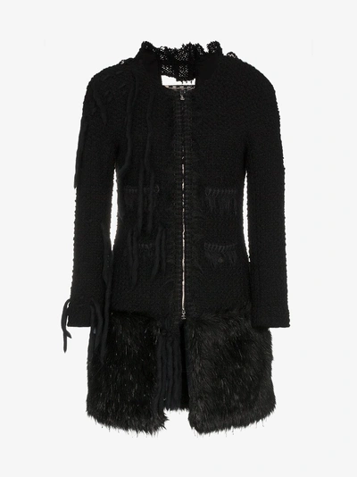 Shop Tiger In The Rain Faux Fur Trimmed Reworked Vintage Chanel Coat In Black