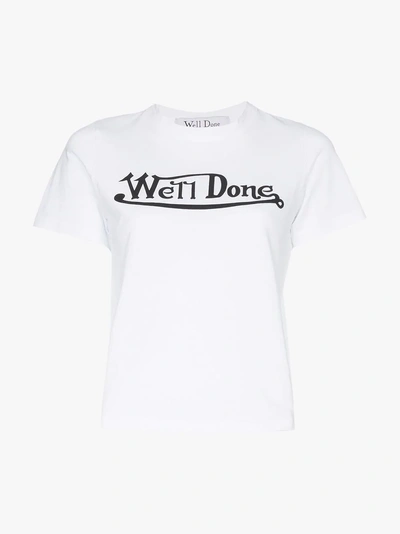Shop We11 Done We11done Logo Cotton T-shirt In White