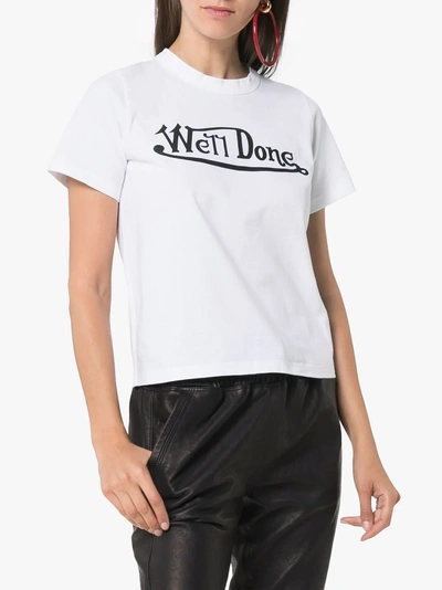 Shop We11 Done We11done Logo Cotton T-shirt In White