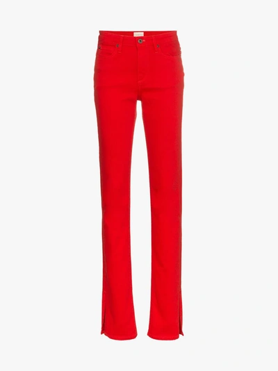 Shop Simon Miller Long Slim-fit Jeans In Red