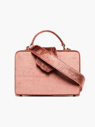 Shop Mehry Mu Pink Fey Velvet Box Bag In Pink/purple