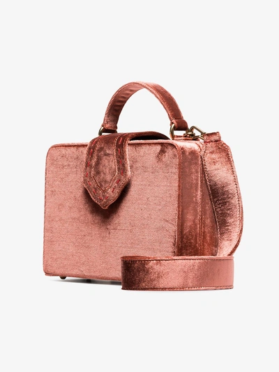 Shop Mehry Mu Pink Fey Velvet Box Bag In Pink/purple