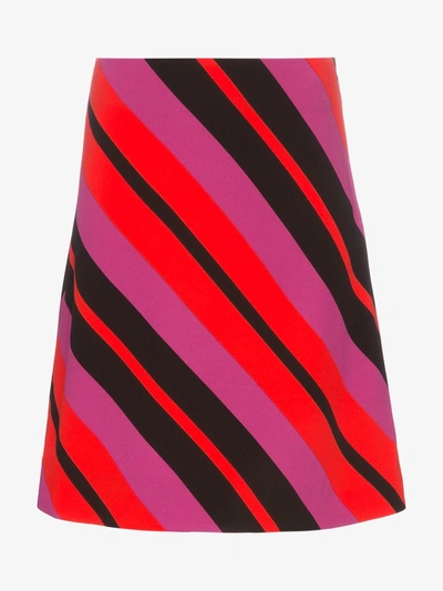 Shop Marni Diagonal Stripe Mini Skirt In Multicolour