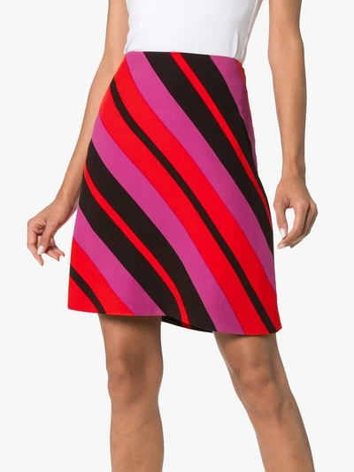 Shop Marni Diagonal Stripe Mini Skirt In Multicolour