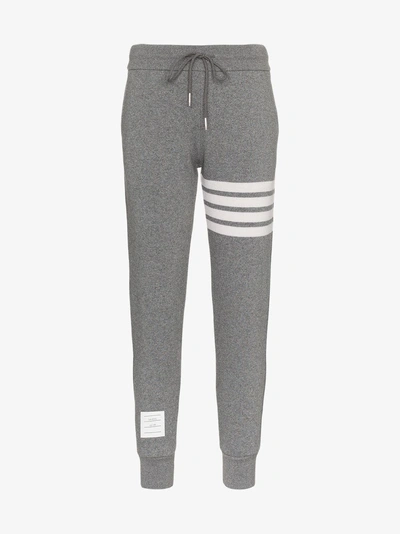 Shop Thom Browne Striped Track Pants In Grey