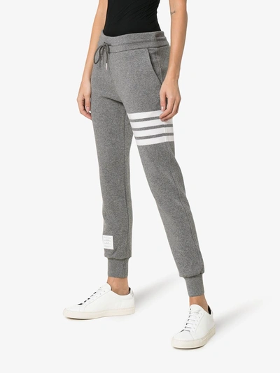 Shop Thom Browne Striped Track Pants In Grey