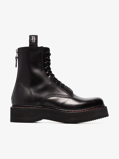 Shop R13 Black Single Stack 40 Leather Boots