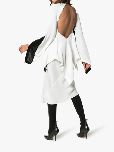 Shop Kitx Yin Yang Knotted Asymmetric Silk Dress In White