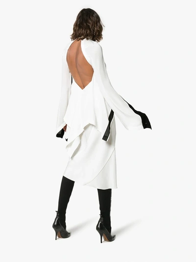 Shop Kitx Yin Yang Knotted Asymmetric Silk Dress In White