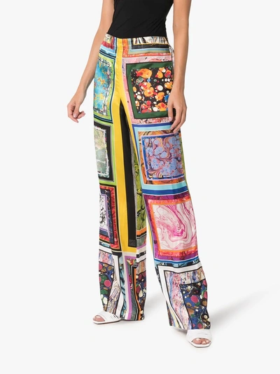 Shop Rosie Assoulin Patchwork Printed Wide Leg Trousers In Multicolour