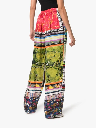 Shop Rosie Assoulin Patchwork Printed Wide Leg Trousers In Multicolour