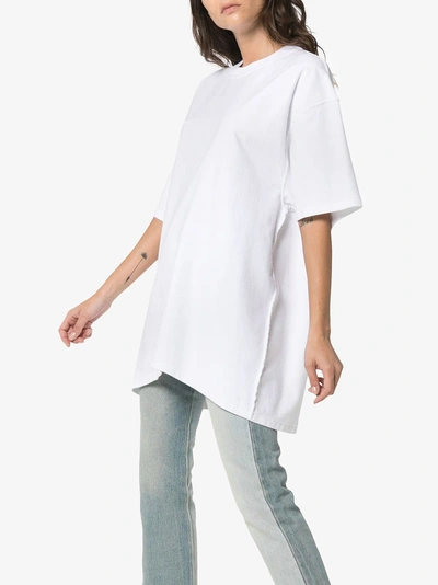 Shop Vetements Oversized Logo Print Cotton T Shirt In White