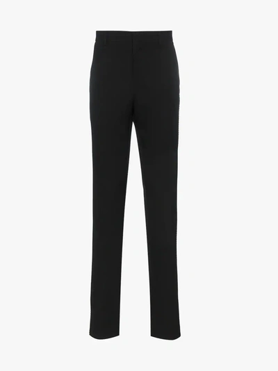 Shop Calvin Klein 205w39nyc Wide Leg Side Stripe Trousers In Black