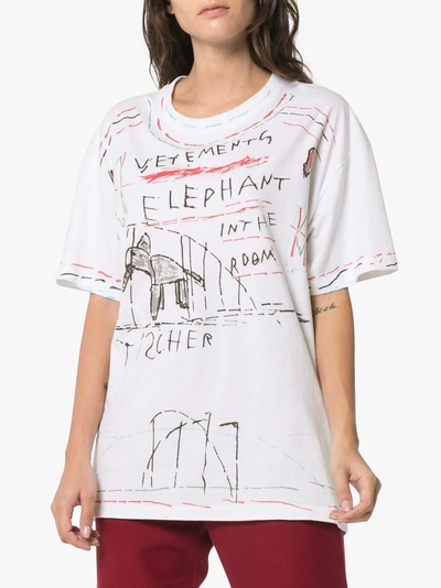 Shop Vetements Printed T-shirt In White