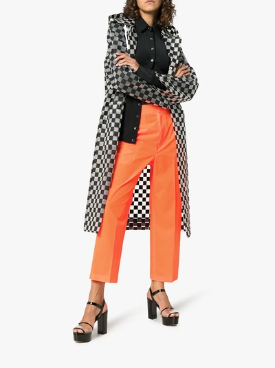 Shop Prada Fluorescent Cropped Trousers In Yellow/orange