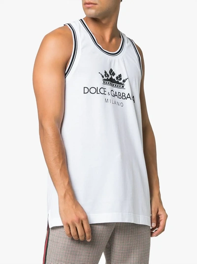 Shop Dolce & Gabbana Logo Tank Top In White
