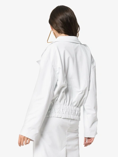 Shop Paskal Reflective Faux Leather Jacket In White