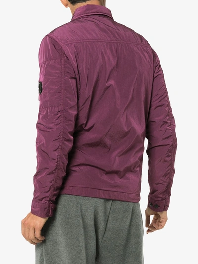 Shop C.p. Company Cp Company Logo Detail Cotton Lightweight Jacket In Pink/purple