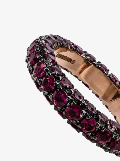 Shop Shay 18k Rose Gold 3 Side Ruby Ring In Pink/purple