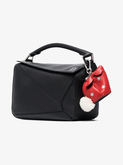 Shop Loewe Red Bunny Star Leather And Shearling Tail Bag Charm