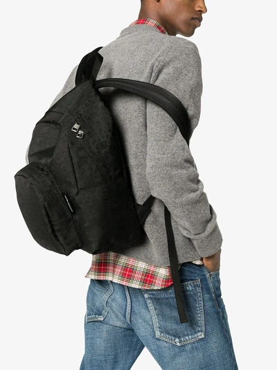Shop Alexander Mcqueen Black Skull-jacquard Backpack