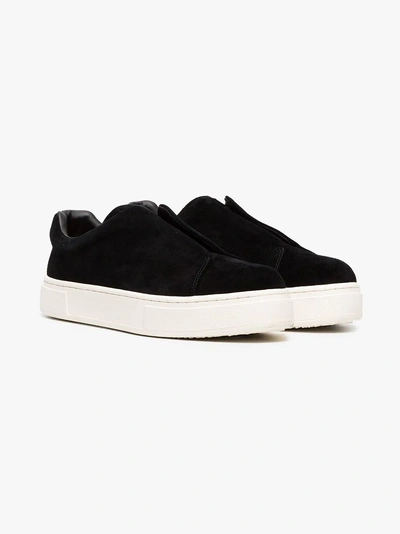 Shop Eytys Doja Slip-on Suede Sneakers In Black