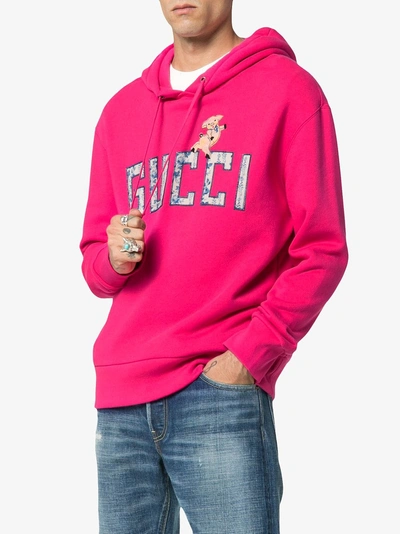 Shop Gucci Sweatshirt With Piglet In Pink/purple